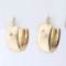 Diamond Accented Hoop Earrings In 14k Yellow Gold