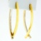 Abstract Two-tone Dangle Earrings In 14k Yellow And White Gold