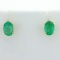 2ct Tw Emerald Stud Earrings In 14k Yellow Gold