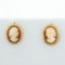 Cameo Vintage Earrings In 14k Yellow Gold.
