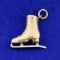 Vintage Ice Skate 3-d Charm Or Pendant In 9k Yellow And White Gold