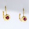1/3ct Tw Natural Ruby Drop Earrings In 14k Yellow Gold