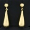 Dew Drop Design Dangle Earrings In 14k Yellow Gold