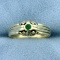 Vintage Edwardian Emerald Ring In 14k Yellow Gold
