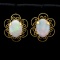 Vintage Opal Earrings In 14k Yellow Gold