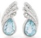 Pear Cut Sky Blue Topaz And Diamond Earrings In Sterling Silver