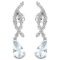 Aquamarine And Diamond Dangle Earrings In Sterling Silver