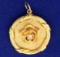 Diamond Rose Pendant In 14k Yellow Gold