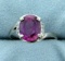 Pink Topaz And Cz Ring In 10k White Gold