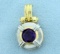 2ct Natural Amethyst Pendant In 14k Yellow And White Gold
