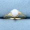 5.6mm Cultured Pearl Solitaire Ring In 10k Yellow Gold