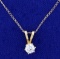 1/3ct Diamond Pendant With Chain In 14k Yellow Gold