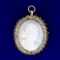 Antique Cameo Pendant Or Pin With Seed Pearls In 14k Yellow Gold