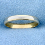 Unique 2.6mm Two-tone Band Ring In 14k Yellow And White Gold