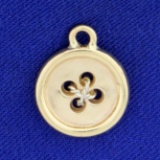 Button Pendant In 14k Yellow Gold
