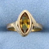 Vintage 1ct Citrine Ring In 18k Yellow Gold