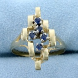 Designer Sapphire Ring In 14k Yellow Gold