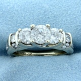 Vintage Over 2ct Tw Diamond Ring In 14k White Gold