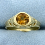 Antique 1.3ct Citrine Ring In 18k Yellow Gold