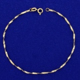 Italian Made Twisted Herringbone Link Bracelet In 14k Yellow Gold