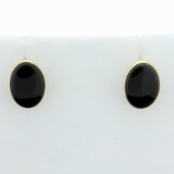 Bezel Set Onyx Stud Earrings In 14k Yellow Gold
