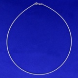 16 Inch Italian-made Wire Link Neck Chain In 14k White Gold