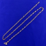 22 1/2 Inch Italian-made Cable Chain Link Neck Chain In 14k Yellow Gold