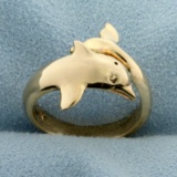 14k Gold Dolphin Ring