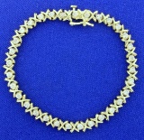 2ct Tw Diamond Tennis Bracelet In 14k Yellow Gold