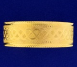 Dubai Made Wide Bangle Bracelet In 22k Yellow Gold
