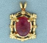 6ct Natural Pink Rubellite Pendant In 14k Yellow Gold