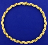 Heavy Italian Made Unique Flexible Designer Link Neck Chain In 18k Yellow Gold