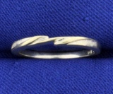 Modern Style Band Ring In 14k White Gold
