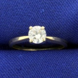 1/2ct Solitaire Cz Engagement Ring In 14k Yellow Gold