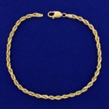 Rope Anklet In 14k Yellow Gold