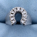 1/2ct Tw Diamond Horseshoe Ring In 14k White Gold