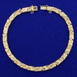 Nugget Style Link Bracelet In 14k Yellow Gold
