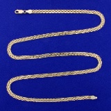 25 Inch Bismark Link Neck Chain In 14k Yellow Gold