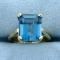 4ct Swiss Blue Topaz Ring In 14k Yellow Gold