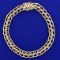 7 3/4 Inch Tiffany Stamped 7.5mm Double Row Link Bracelet In 14k Yellow Gold