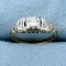 Antique 3-stone Old European Cut Diamond Ring In 14k Yellow And White Gold