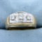 Men's 1/2ct Tw Three Stone Diamond Ring In 14k Yellow And White Gold