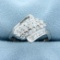 1ct Tw Round And Baguette Diamond Ring In 10k White Gold