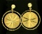 Round Star Design Dangle Earrings In 14k Yellow Gold