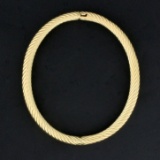 Coil Design Hinged Bangle Bracelet In 14k Yellow Gold