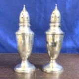 Antique Sterling Silver 2 Piece Salt And Pepper Shaker Set