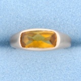 Citrine Pinky Ring In 14k Yellow Gold