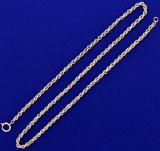 16 Inch Rope Style Neck Chain In 14k Yellow Gold