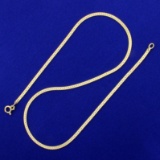 Italian Made 18 Inch Herringbone Link Neck Chain In 18k Yellow Gold