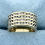 1/2ct Tw Cannel Set Diamond Ring In 10k Yellow Gold